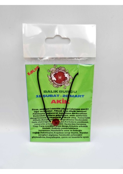 Sertifikalı Balık Burcu Turuncu Akik Taşı Doğal Taş Kolye indirimleri