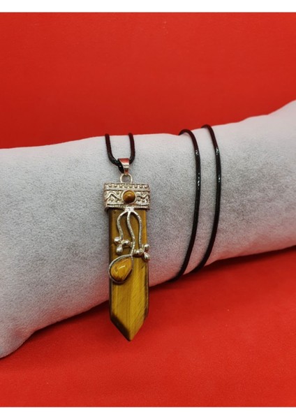 Sertifikalı Gümüş Kaplan Gözü Tasarım Kolye