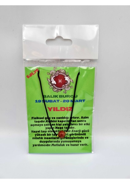 Sertifikalı Balık Burcu Yıldız Taşı Doğal Taş Kolye indirimleri