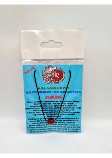 Sertifikalı Aslan Burcu Turuncu Akik Taşı Doğal Taş Kolye indirimleri