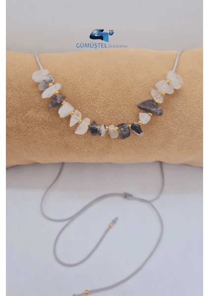 Sertifikalı Rutil Kuvars Melek Saçı Taşı Tasarım Kolye Ayarlanabilir Orijinal Doğal Taş Çok Fonksiyonlu Kolye