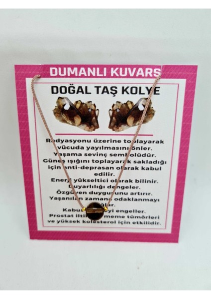 Sertifikalı Dumanlı Kuvars Taşı Kolye Ayarlanabilir Orijinal Doğal Taş Çok Fonksiyonlu Kolye 8 mm fiyatları