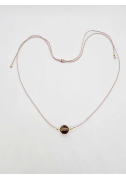 Sertifikalı Dumanlı Kuvars Taşı Kolye Ayarlanabilir Orijinal Doğal Taş Çok Fonksiyonlu Kolye 8 mm modelleri