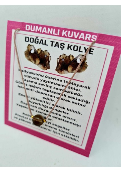 Sertifikalı Dumanlı Kuvars Taşı Kolye Ayarlanabilir Orijinal Doğal Taş Çok Fonksiyonlu Kolye 8 mm fırsatları