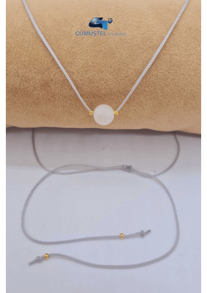 Sertifikalı Selenit Taşı Kolye Ayarlanabilir Orijinal Doğal Taş Çok Fonksiyonlu Kolye