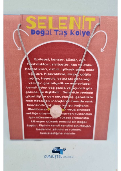 Sertifikalı Selenit Taşı Kolye Ayarlanabilir Orijinal Doğal Taş Çok Fonksiyonlu Kolye fiyatları