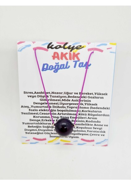 Sertifikalı Mor Akik Taşı Kolye Ayarlanabilir Orijinal Doğal Taş Çok Fonksiyonlu Kolye fırsatları