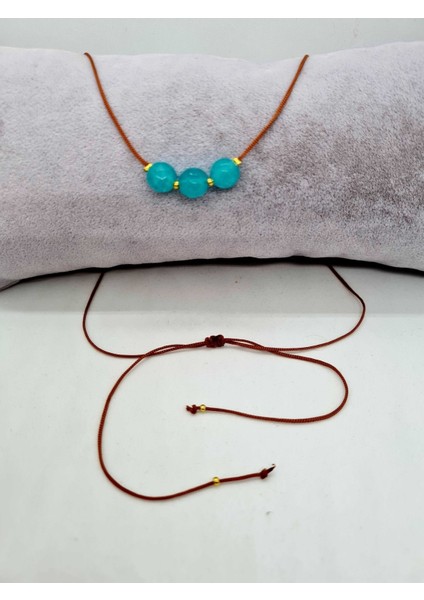 Sertifikalı Amazonit Doğal Taş Kolye Ayarlanabilir Orijinal Doğal Taş Çok Fonksiyonlu Kolye