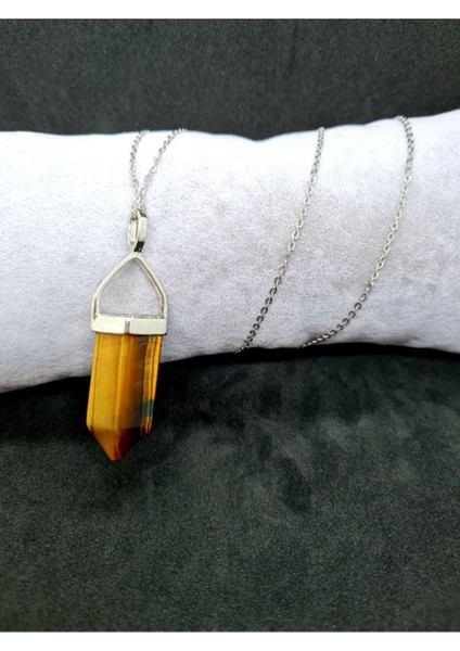 Sertifikalı Kaplan Gözü Doğal Taş Obelix Kolye