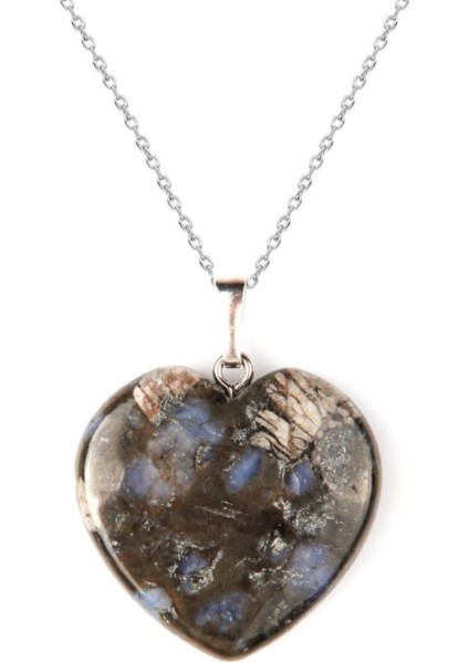 Sertifikalı Doğal Riyolit Kalp Kolye Zincir Dahil fiyatları