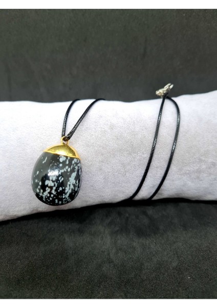 Sertifikalı Obsidyen Taşı Doğal Taş Kolye