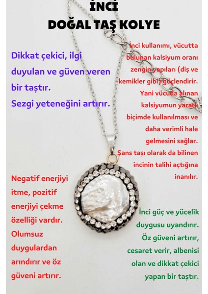Sertifikalı Doğal Inci Kolye Zirkon Taş Işlemeli Özgüven Cesaret Güven