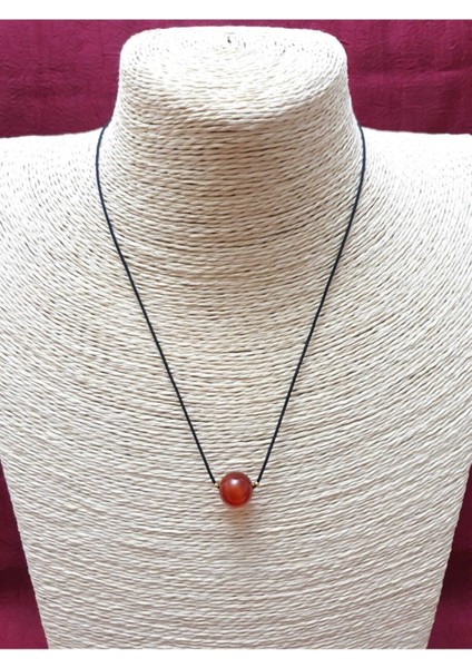 Sertifikalı Akik Taşı Kolye Ayarlanabilir Orijinal Doğal Taş Çok Fonksiyonlu Kolye 12 mm