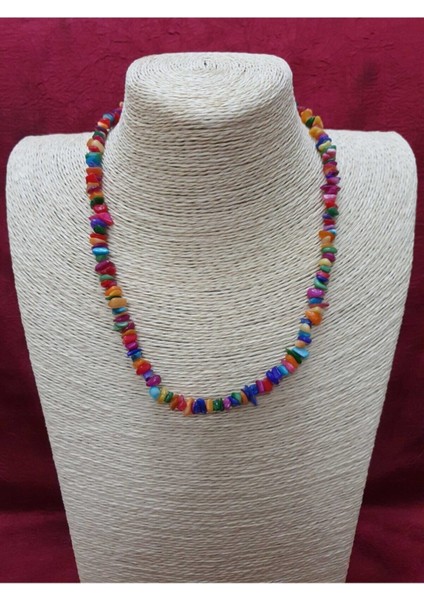 Sertifikalı Renkli Sedef Taşı Doğal Taş Kolye