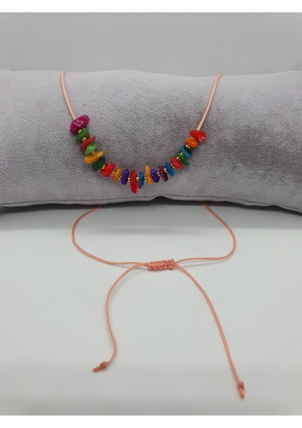 Sertifikalı Renkli Sedef Taşı Tasarım Kolye Ayarlanabilir Orijinal Doğal Taş Çok Sertifikalı Fonksiyonlu Kolye fiyatları