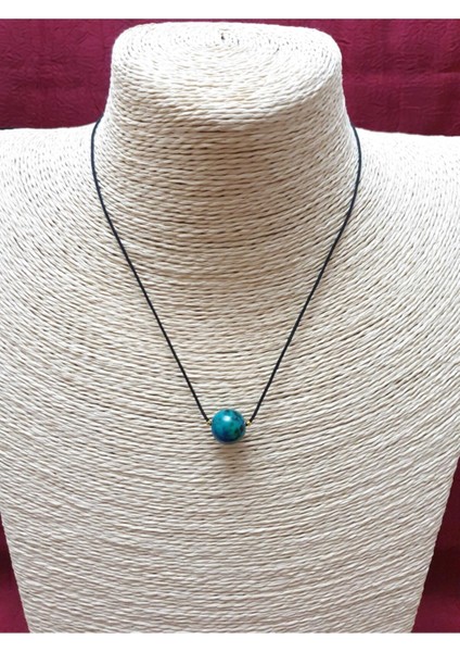 Sertifikalı Krizokol Taşı Kolye Ayarlanabilir Orijinal Doğal Taş Çok Fonksiyonlu Kolye 12 mm