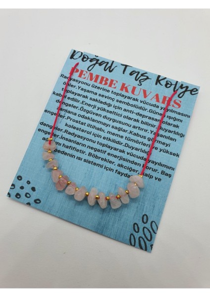 Sertifikalı Pembe Kuvars Taşı Tasarım Kolye Ayarlanabilir Orijinal Doğal Taş Çok Fonksiyonlu Kolye fiyatları