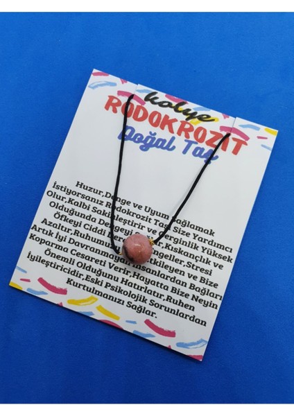 Sertifikalı Rodokrozit Taşı Kolye