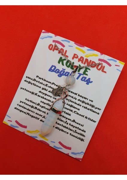 Sertifikalı Opal Taşı Pandül Lale Kolye Doğal Taş Özel Tasarım Model fiyatları