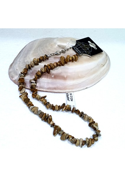 Sertifikalı Jasper Doğal Taş Kırıktaş Kolye