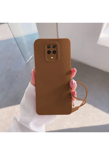 Xiaomi Redmi Note 9 Pro Uyumlu Kılıf Zebana Love Yumuşak Silikon Kılıf Kahverengi