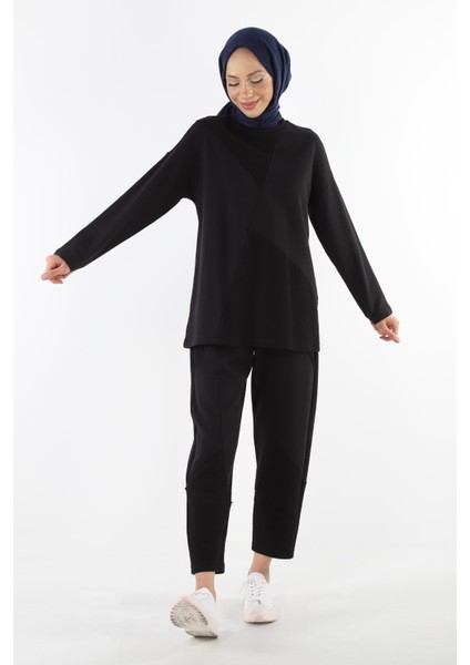 2228_Dikiş Detaylı Oversize Eşofman Tesettür Takım modelleri