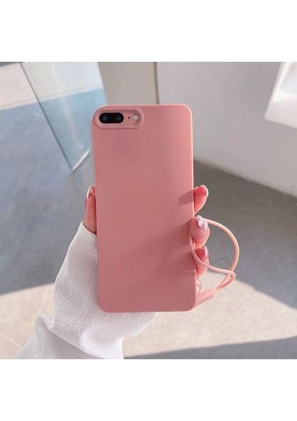 Apple iPhone 8 Plus Uyumlu Kılıf Zebana Love Yumuşak Silikon Kılıf Rose Gold