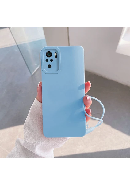 Xiaomi Redmi Note 10 Uyumlu Kılıf Zebana Love Yumuşak Silikon Kılıf Açık Mavi