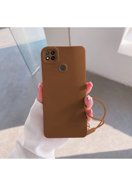 Xiaomi Redmi 9c Uyumlu Kılıf Zebana Love Yumuşak Silikon Kılıf Kahverengi