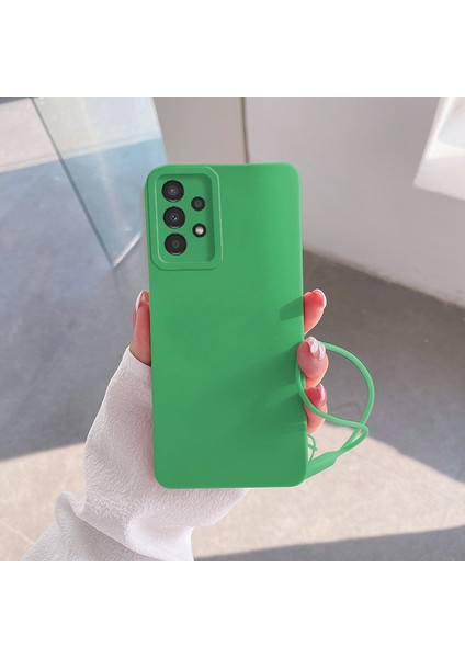 Samsung Galaxy A32 Uyumlu Kılıf Zebana Love Yumuşak Silikon Kılıf Açık Yeşil