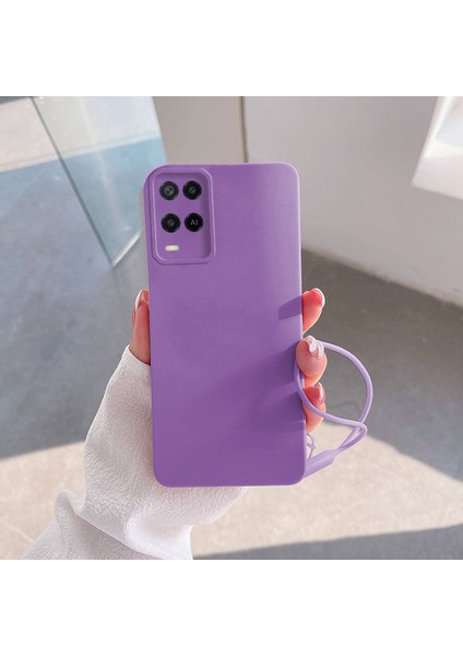 Oppo A54 Uyumlu Kılıf Zebana Love Yumuşak Silikon Kılıf Lila