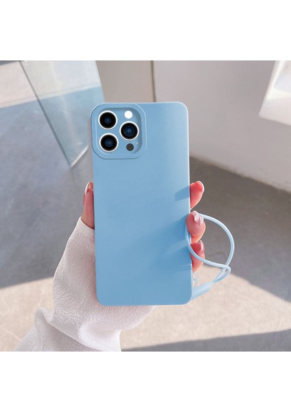 Apple iPhone 12 Pro Uyumlu Kılıf Zebana Love Yumuşak Silikon Kılıf Açık Mavi