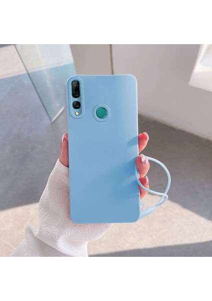 Huawei Y9 Prime 2019 Uyumlu Kılıf Zebana Love Yumuşak Silikon Kılıf Açık Mavi