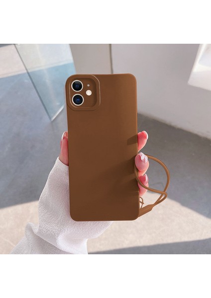 Apple iPhone 12 Uyumlu Kılıf Zebana Love Yumuşak Silikon Kılıf Kahverengi