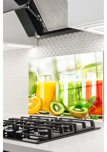 Cam Ocak Arkası Koruyucu Ankastre Arkası Koruyucu | Çiçek