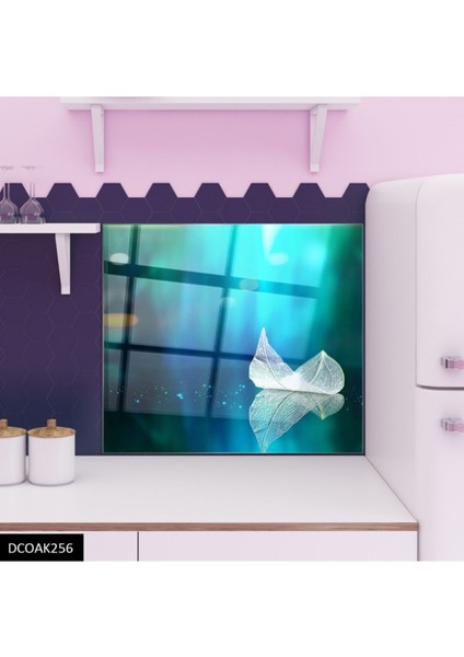 Cam Ocak Arkası Koruyucu Ankastre Arkası Koruyucu | Yaprak modelleri
