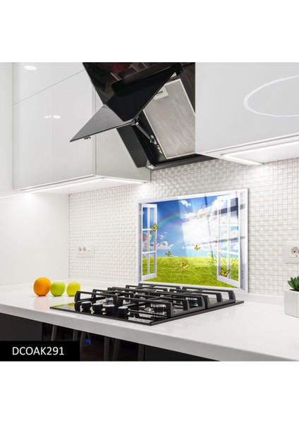 Cam Ocak Arkası Koruyucu | Pencere ve Kelebek