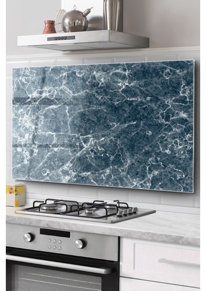 Ocak Arkası Cam Koruyucu Tezgah Ankastre Arkası Koruyucu | Mermer Desenki