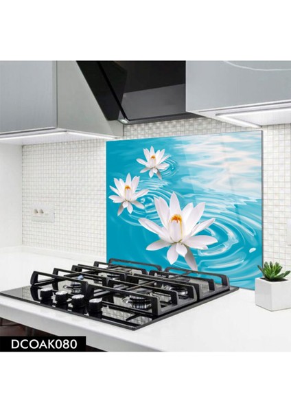 Cam Ocak Arkası Koruyucu | Mermer Desenli