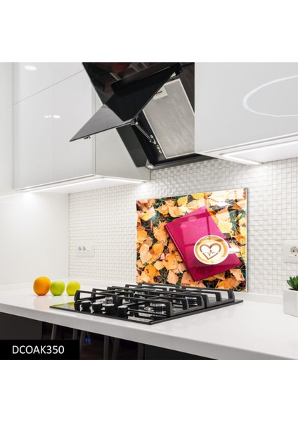 Cam Ocak Arkası Koruyucu | Kahve ve Kitap