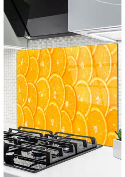 Cam Ocak Arkası Koruyucu Ankastre Arkası Koruyucu | Portakal Dilimi