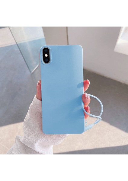 Apple iPhone Xs Max Uyumlu Kılıf Zebana Love Yumuşak Silikon Kılıf Açık Mavi