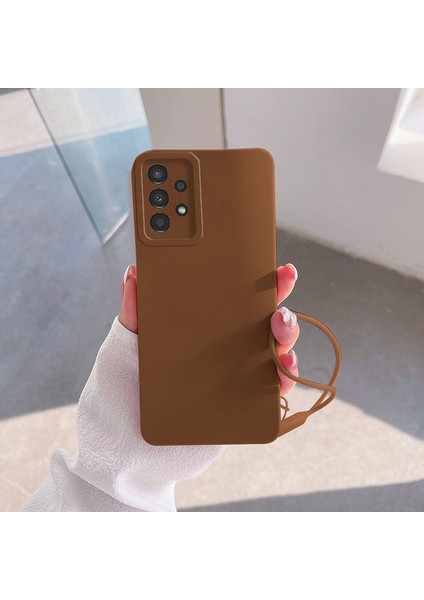 Samsung Galaxy A72 5g Uyumlu Kılıf Zebana Love Yumuşak Silikon Kılıf Kahverengi
