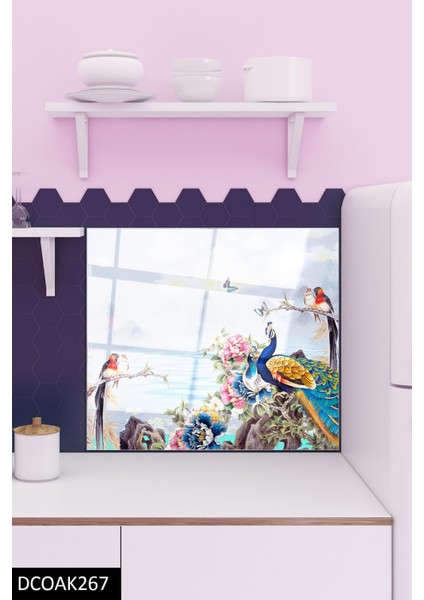 Cam Ocak Arkası Koruyucu | Tavus Kuşu fiyatları