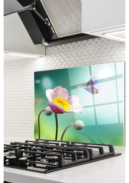 Cam Ocak Arkası Koruyucu Ankastre Arkası Koruyucu | Kelebek