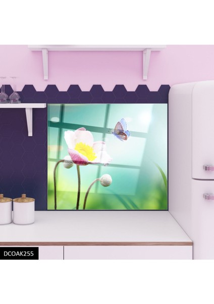 Cam Ocak Arkası Koruyucu Ankastre Arkası Koruyucu | Kelebek modelleri