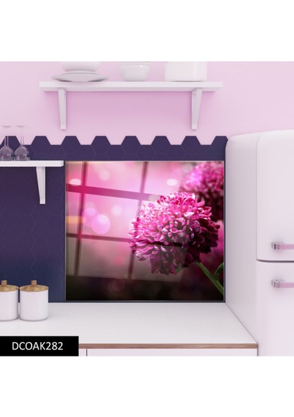 Cam Ocak Arkası Koruyucu Ankastre Arkası Koruyucu | Çiçek modelleri