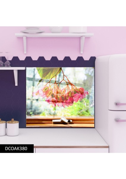 Cam Ocak Arkası Koruyucu Ankastre Arkası Koruyucu | Pencere ve Çiçekler modelleri