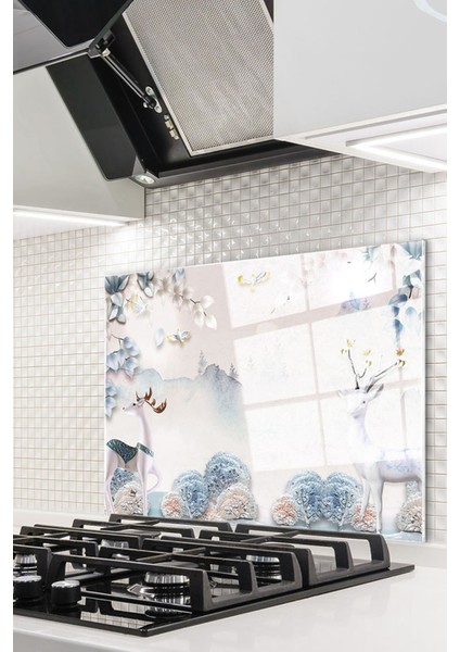 Cam Ocak Arkası Koruyucu Ankastre Arkası Koruyucu | Geyik