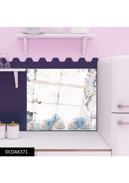 Cam Ocak Arkası Koruyucu Ankastre Arkası Koruyucu | Geyik modelleri